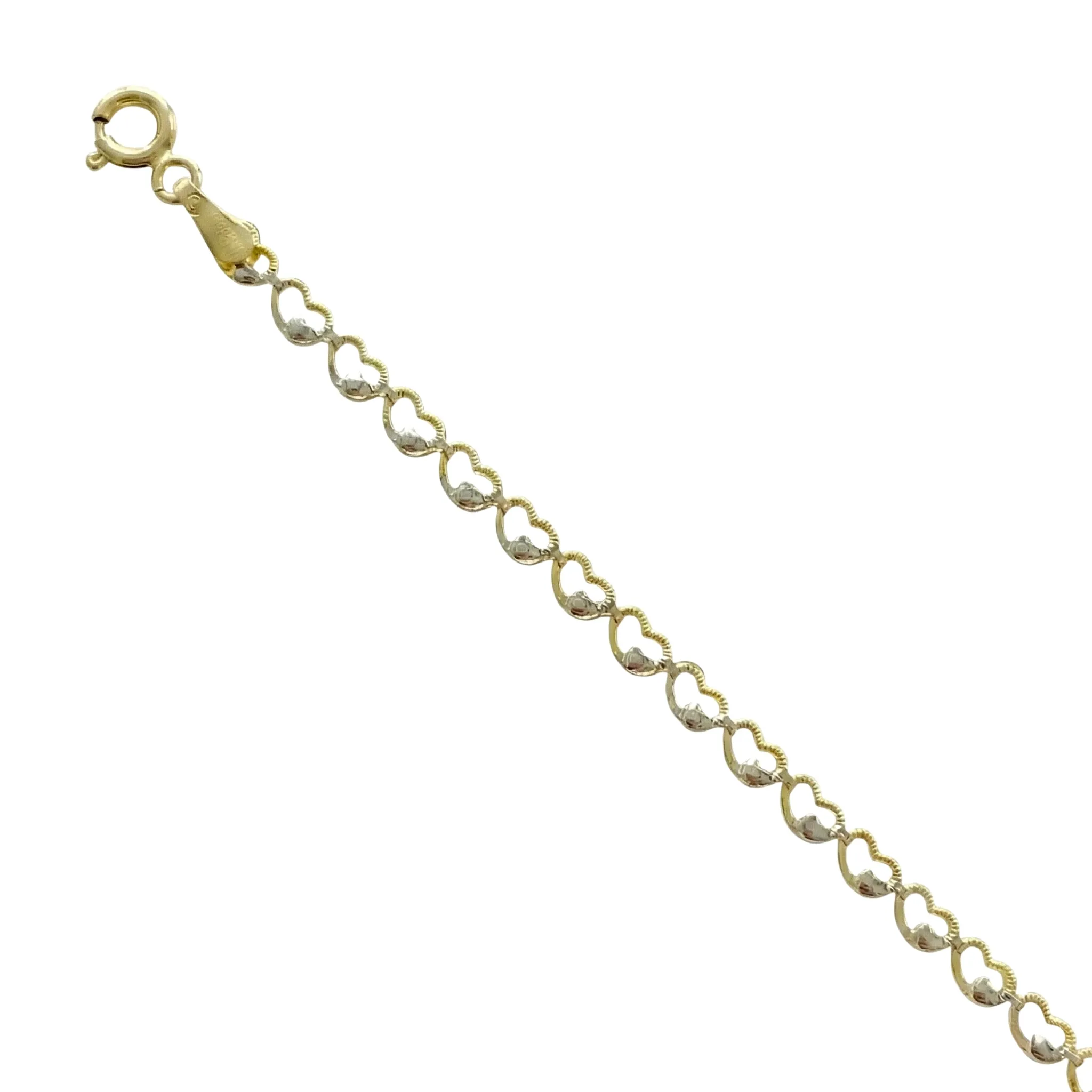 Bransoletka ogniwa w kształcie serc ze złota pr. 585, 14K