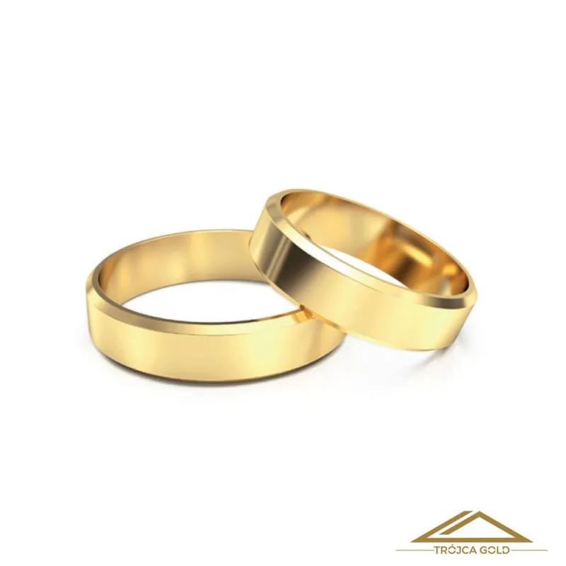 Obrączki ślubne, złoto 14k, pr. 585 klasyczne fazowane