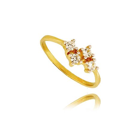 Złoty Pierścionek Pr. 585 Z 4 Cyrkoniami