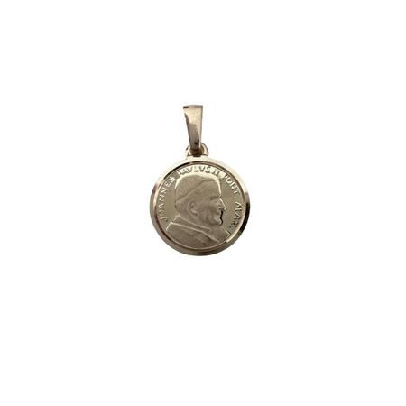 ZŁOTY OKRĄGŁY MEDALIK Z PAPIEŻEM JANEM PAWŁEM