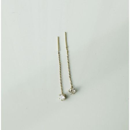 ZŁOTE KOLCZYKI PRZECIĄGANE Z CYRKONIĄ