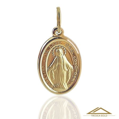 CUDOWNY MEDALIK, DWUSTRONNY ZE ZŁOTA PR. 585