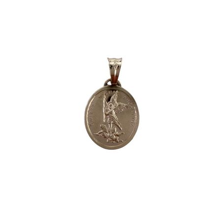 ZŁOTY OWALNY MEDALIK Z WIZERUNKIEM ŚW MICHAŁA ARCHANIOŁA