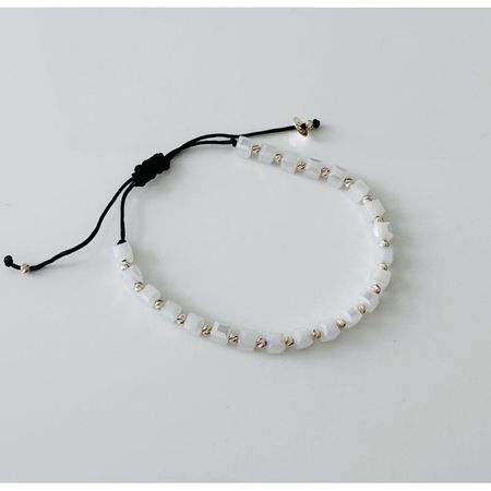 BRANSOLETKA KAMIENIE JUBILERSKIE ZE ZŁOTEM BIAŁA KOSTKA