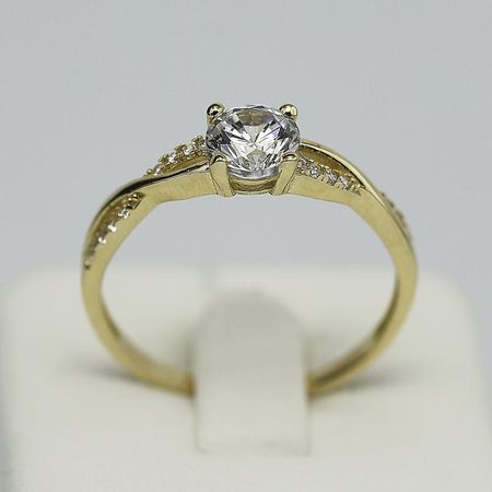 Pierścionek Złoty Z Cyrkoniami 1.83g