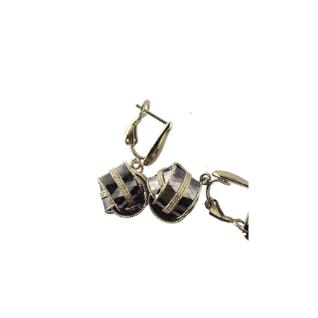 KOLCZYKI WISZĄCE Z CZARNYM ZOTEM