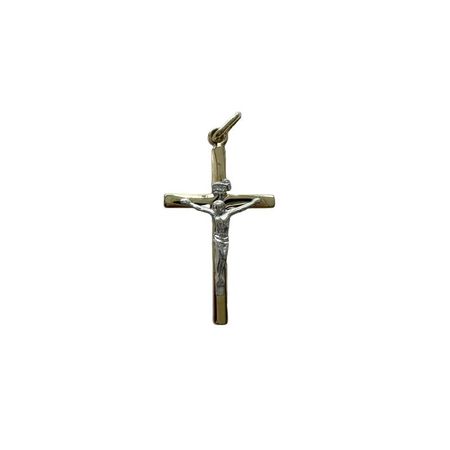 KRZYŻYK Z WIZERUNKIEM JEZUSA CHRYSTUSA ŻÓŁTE I BIAŁE ZŁOTO 0,8g