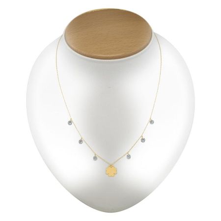 Koniczynka i Wiszące Cyrkonie, Celebrytka Złota 14k pr. 585