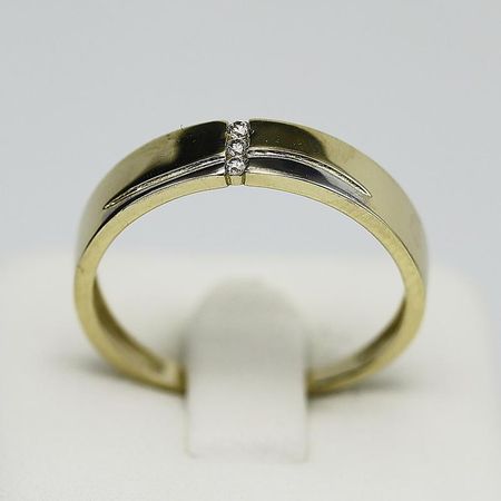 Pierścionek Złoty Białe Cyrkonie 1.98g