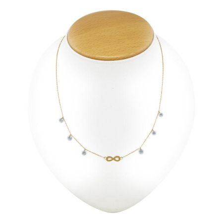 Nieskończoność z Wiszącymi Cyrkoniami, Celebrytka Złota 14k pr. 585