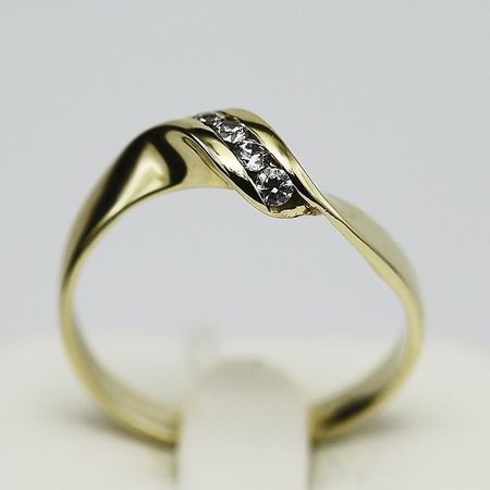 Pierścionek Złoty Białe Cyrkonie 2.66g