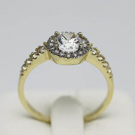 Pierścionek Złoty Z Cyrkoniami 2.97g