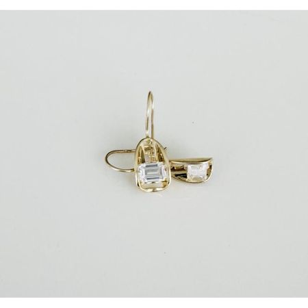 KOLCZYKI Z CYRKONIĄ O SZLIFIE SZMARAGDOWYM