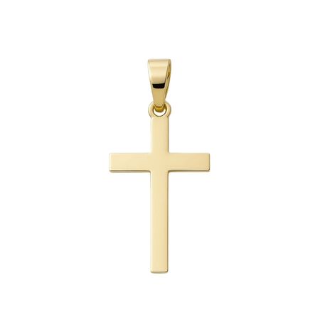 Zawieszka krzyż o prostym, gładkim wykończeniu ze złota pr. 585, 14K