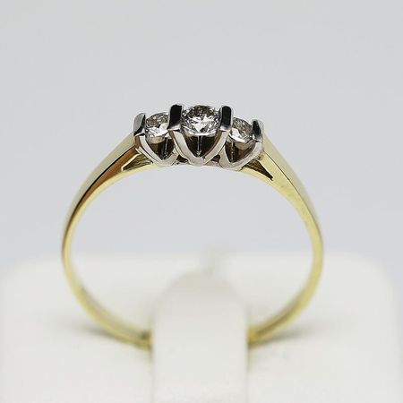 Pierścionek Złoty Białe Cyrkonie 1.77g