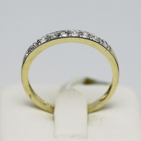 Pierścionek Złoty Białe Cyrkonie 1.96g