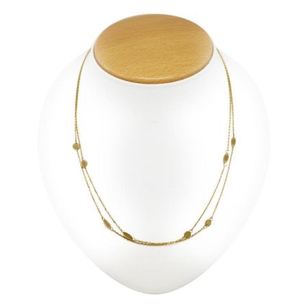 Podwójny Łańcuszek Z Owalnymi Elementami, Celebrytka Złota 14k pr. 585