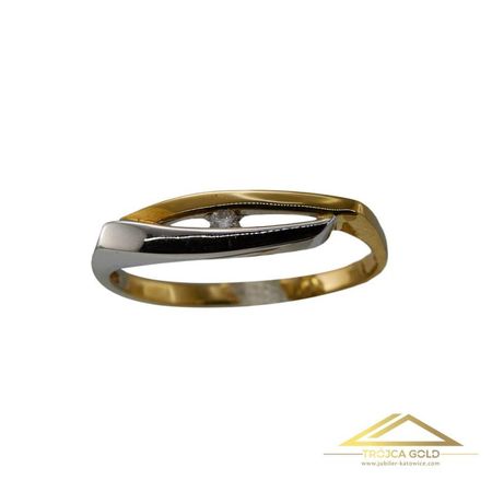 Złoty pierścionek z brylantem o masie 0,02 ct oraz wadze 1,85g