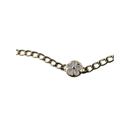 BRANSOLETKA Z EMALIOWANYMI KWIATKAMI W KOLORZE BIAŁYM