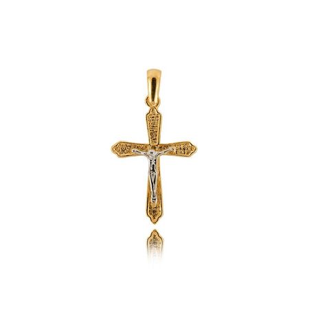 Krzyżyk Żółte i Białe Złoto Pr. 585
