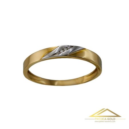 Pierścionek ze złota z 4 brylantami o łącznej masie 0,02 ct oraz wadze 1,75g