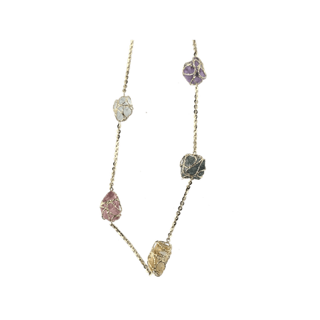 NASZYJNIK Z PIĘCIOMA KAMIENIAMI