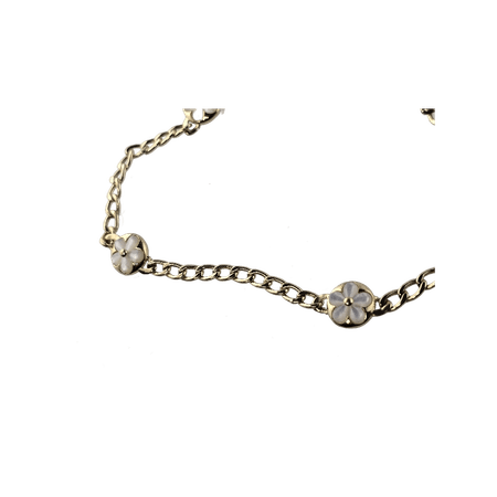 KOLIA Z EMALIOWANYMI KWIATKAMI W KOLORZE BIAŁYM