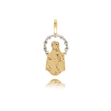 Medalik Z Białego I Żółtego Złota Próby 585, Matka Boska