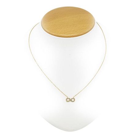 Nieskończoność z Cyrkoniami, Celebrytka 310 Złota 14k pr. 585