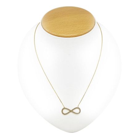 Nieskończoność z Cyrkoniami, Celebrytka 317 Złota 14k pr. 585