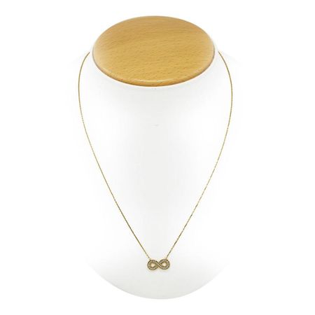 Nieskończoność z Cyrkoniami, Celebrytka 311 Złota 14k pr. 585