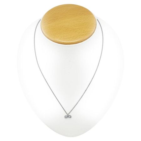 Nieskończoność z Cyrkoniami, Celebrytka 320 Białe Złoto 14k pr. 585