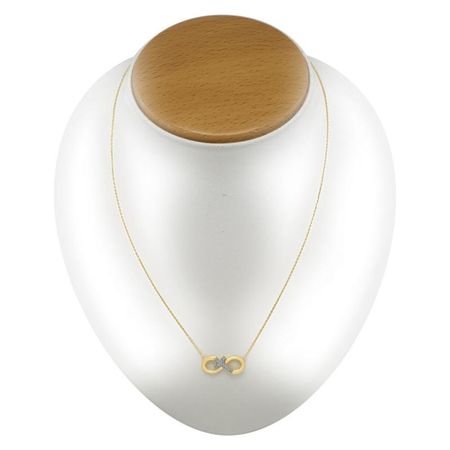 Nieskończoność z Krzyżykiem i Cyrkoniami, Celebrytka Złota 14k pr. 585