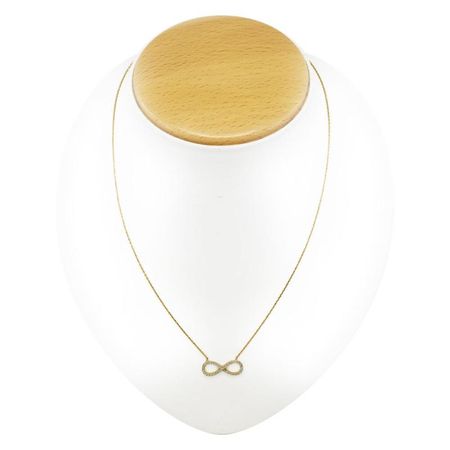 Nieskończoność z Cyrkoniami, Celebrytka 323 złota 14k pr. 585