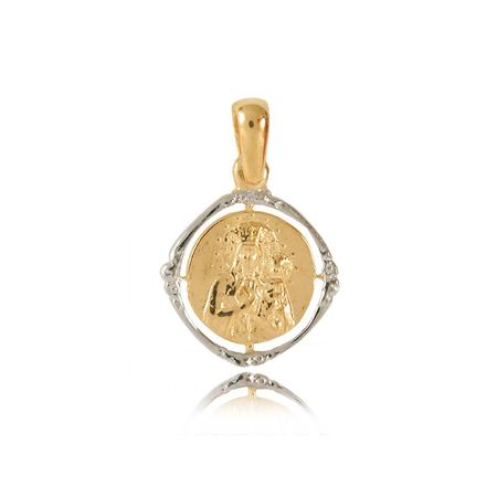 Medalik, Matka Boska, Białe I Żółte Złoto Próby 585