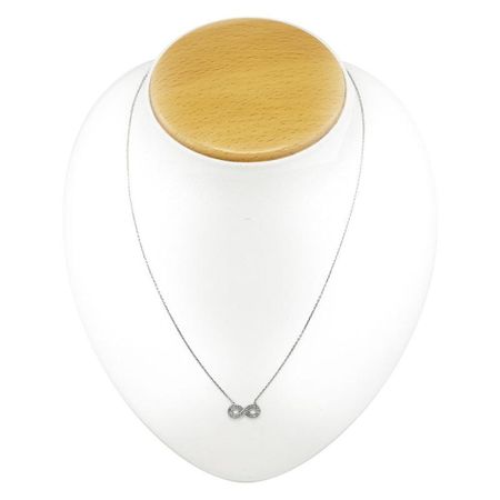 Nieskończoność z Cyrkoniami1,  Celebrytka 322 Białe Złoto 14k pr. 585