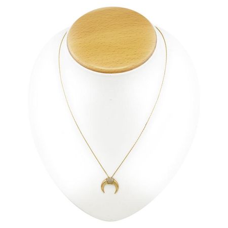 Wiszący Księżyc z Cyrkoniami, Celebrytka Złota 14k pr. 585