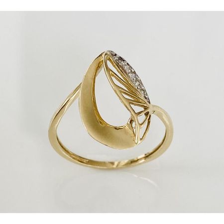 PIERŚCIONEK LIŚĆ Z CYRKONIAMI