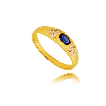 Pierścionek Ze Złota PR. 585 Z Kolorową Cyrkonią