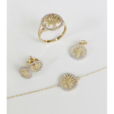 KOMPLET Z ŻÓŁTEGO ZŁOTA DRZEWKO SZCZĘŚCIA