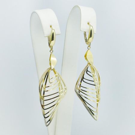 Kolczyki złote wiszące pr. 585, 14k.