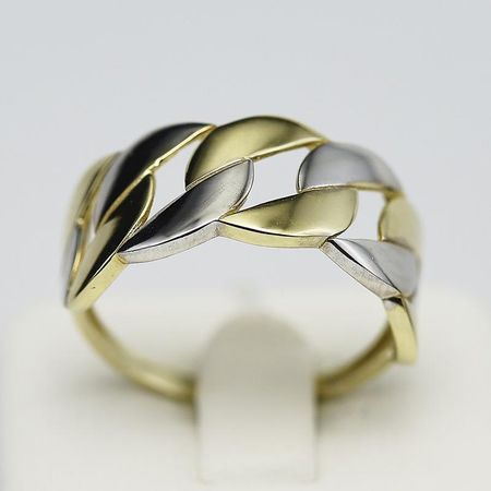 Pierścionek Złoty, Białe i Żółte Złoto PR. 585