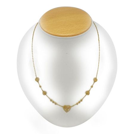 Ażurowe Serce i Mniejsze Serduszka, Celebrytka Złota 14k pr.585