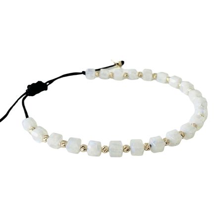 BRANSOLETKA KAMIENIE JUBILERSKIE ZE ZŁOTEM BIAŁA KOSTKA