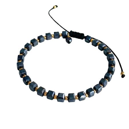 BRANSOLETKA KAMIENIE JUBILERSKIE ZE ZŁOTEM GRAFIT