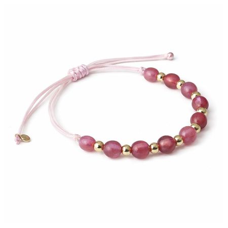 BRANSOLETKA RÓŻOWE KAMIENIE JUBILERSKIE ZE ZŁOTEM