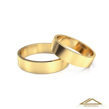 Cena za 1g. Obrączki ślubne, złoto 14k, pr. 585 klasyczne prostokątne