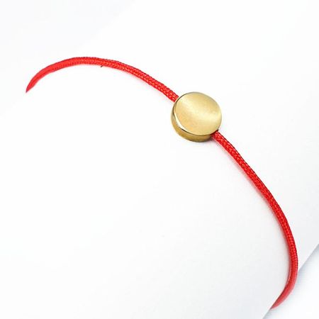 CZERWONA BRANSOLETKA SZCZĘŚCIA, KOŁO WYKONANE ZE ZŁOTA 14K.