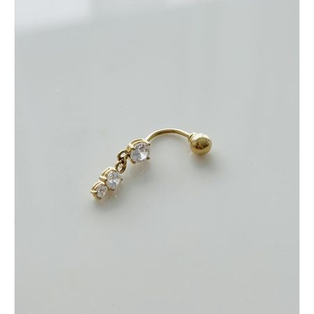 KOLCZYK DO PĘPKA Z TRZEMA CYRKONIAMI