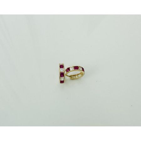 KOLCZYKI CYRKONIE BIAŁO CZERWONE 1,1 CM